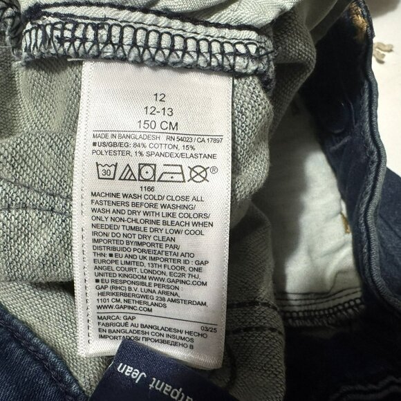 Gap Kids Girls Skinny Sweatpant Jeans Sz 12 Dark Wash Classic 5 Pocket NEW - Picture 5 of 6